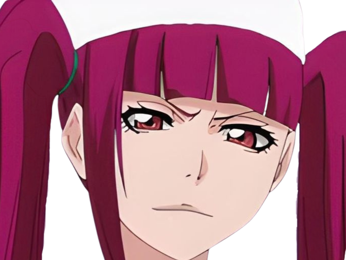 Sticker riruka dokugamine bleach cheveux yeux rouge bonnet couettes frange fullbring fic bloop par Bl0op