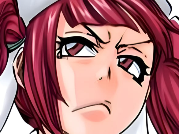 Sticker riruka dokugamine bleach cheveux yeux rouge bonnet couettes frange fullbring fic bloop par Bl0op