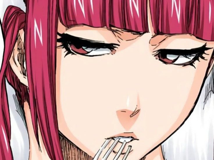 Sticker riruka dokugamine bleach cheveux yeux rouge bonnet couettes frange fullbring fic bloop par Bl0op