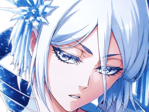 Sticker rukia kuchiki bleach bankai cheveux yeux blanc bleu glace yuki onna yuki onna fic bloop par Bl0op