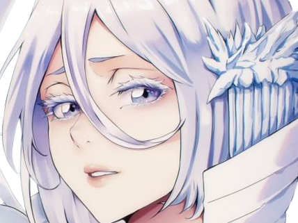 Sticker rukia kuchiki bleach bankai cheveux yeux blanc bleu glace yuki onna yuki onna fic bloop par Bl0op