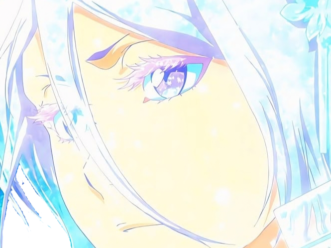 Sticker rukia kuchiki bleach bankai cheveux yeux blanc bleu glace yuki onna yuki onna fic bloop par Bl0op