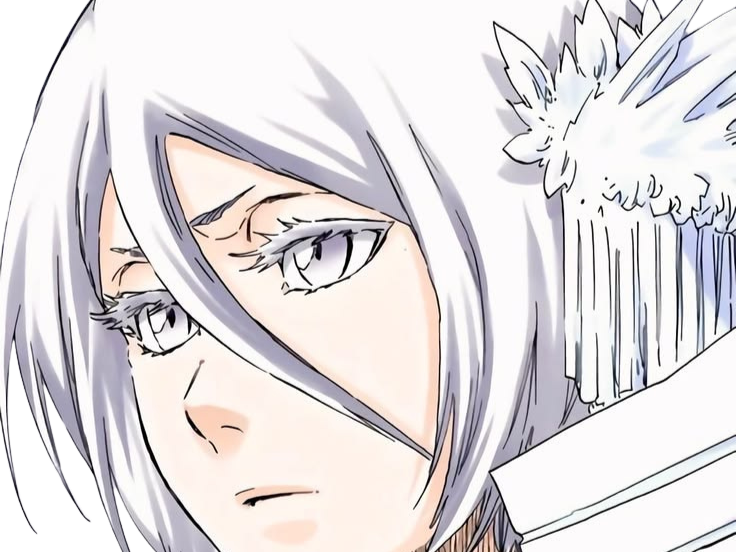 Sticker rukia kuchiki bleach bankai cheveux yeux blanc bleu glace yuki onna yuki onna fic bloop par Bl0op