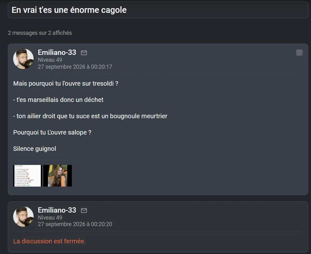 Sticker forum football ff emiliano mp insulte raciste rage par Eurosport