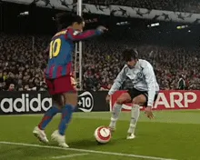 Sticker ronaldinho ronnie barcelone barca geste technique skill trick talent par Eurosport