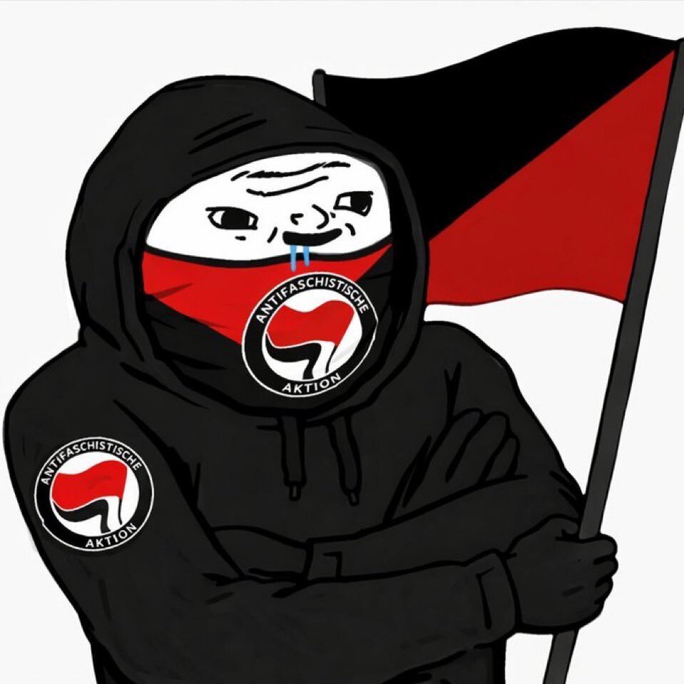 Sticker antifa antifasciste aktion debile cagoule demeure bave violence haine casseur stupide cretin gauche gauchiste idiot par ProlapsusDeBHL