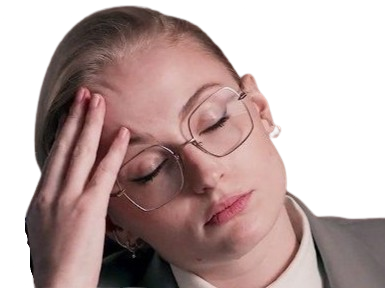 Sticker sophie turner secretaire lunettes blonde cheveux attaches 2026 femme actrice trentaine trentenaire par PubliusOvidius