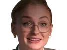 sophie turner secretaire lunettes blonde cheveux attaches 2026 femme actrice trentaine trentenaire