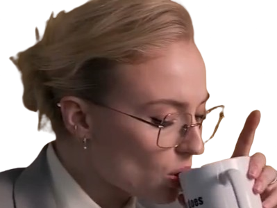 Sticker sophie turner secretaire lunettes blonde cheveux attaches 2026 femme actrice trentaine trentenaire par PubliusOvidius