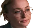 sophie turner secretaire lunettes blonde cheveux attaches 2026 femme actrice trentaine trentenaire