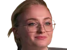 sophie turner secretaire lunettes blonde cheveux attaches 2026 femme actrice trentaine trentenaire