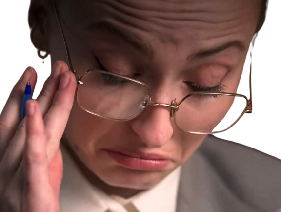 Sticker sophie turner secretaire lunettes blonde cheveux attaches 2026 femme actrice trentaine trentenaire par PubliusOvidius