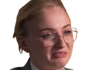 sophie turner secretaire lunettes blonde cheveux attaches 2026 femme actrice trentaine trentenaire