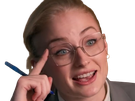 sophie turner secretaire lunettes blonde cheveux attaches 2026 femme actrice trentaine trentenaire