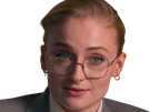 sophie turner secretaire lunettes blonde cheveux attaches 2026 femme actrice trentaine trentenaire