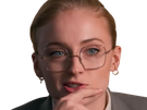 sophie turner secretaire lunettes blonde cheveux attaches 2026 femme actrice trentaine trentenaire