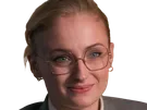 sophie turner secretaire lunettes blonde cheveux attaches 2026 femme actrice trentaine trentenaire