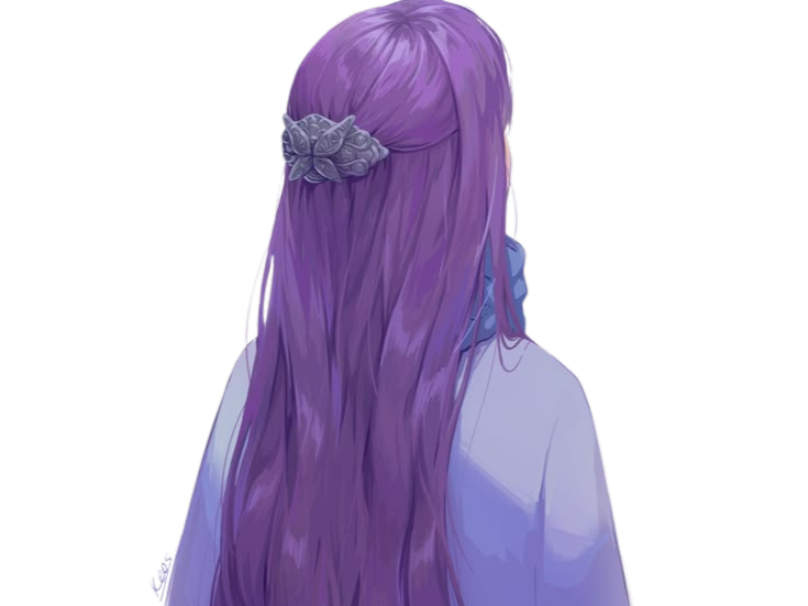 Sticker fern frieren cheveux indigo yeux violet broche frange lieden fic bloop par Bl0op