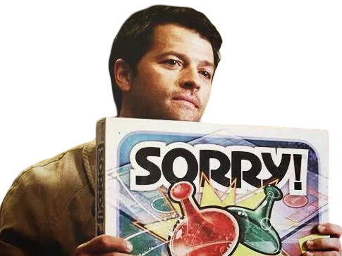 Sticker supernatural castiel sorry desole excuse pardon pardonner excuser mafaute par XDREAD