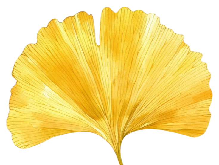Sticker gingko feuille jaune or dore fic bloop par Bl0op