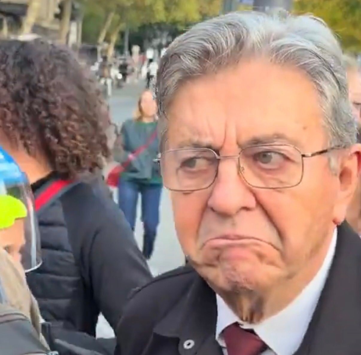 Sticker jean luc melenchon lfi gourou degout nouvelle france gerbe mepris vivresensemble creolisation chance dubitatif fronce par ProlapsusDeBHL