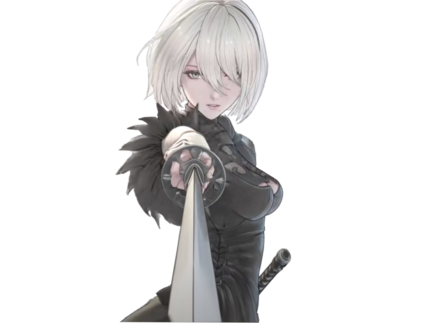 Sticker 2b nier automata androide epee menace par HistoireDeBan