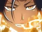 yoruichi shihouin bleach cheveux violet pourpre yeux jaune ambre dess desdemone fic bloop eclair shikai