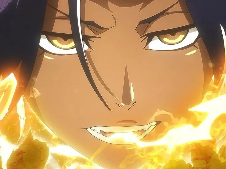 Sticker yoruichi shihouin bleach cheveux violet pourpre yeux jaune ambre dess desdemone fic bloop eclair shikai par Bl0op