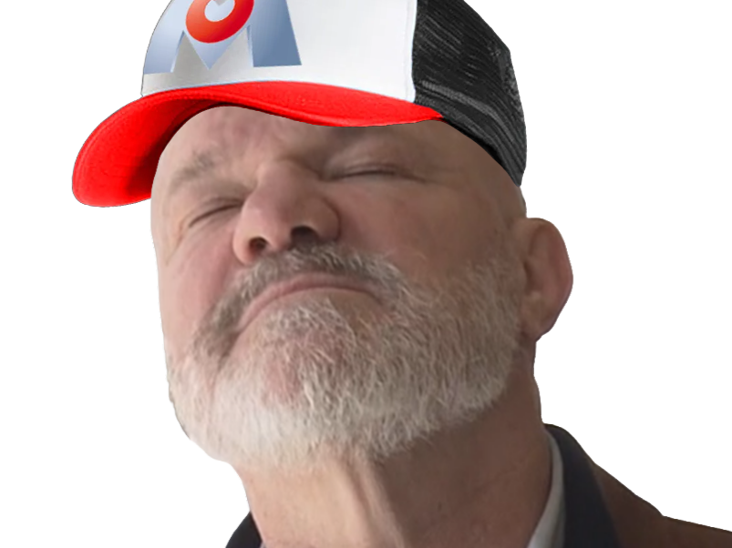 Sticker philippe etchebest m6u casquette detente yeux fermes concentre concentration par RedBird