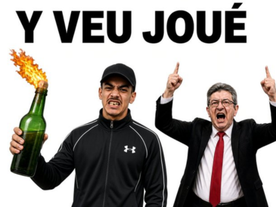 Sticker y veu veut joue jouer jean luc melenchon chance cocktail molotov emeute casse arabe par Manu_Macaron