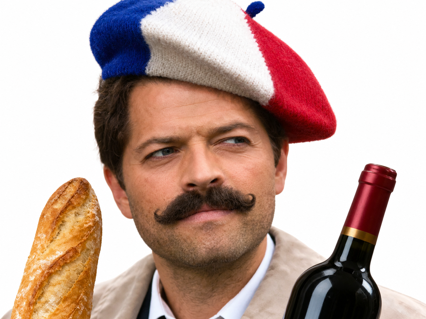 Sticker supernatural castiel france francais pain vin tradition tradi traditionnel patriot campagne campagnard par XDREAD