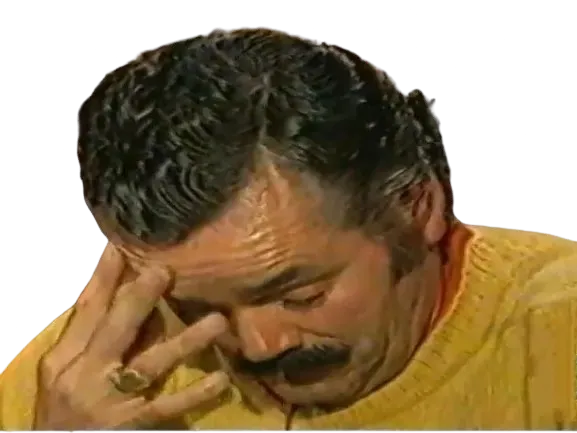 Sticker risitas triste decu main front par PubliusOvidius