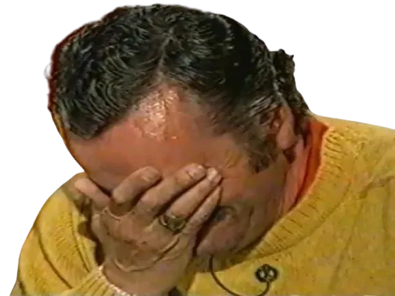 Sticker risitas triste decu main front par PubliusOvidius