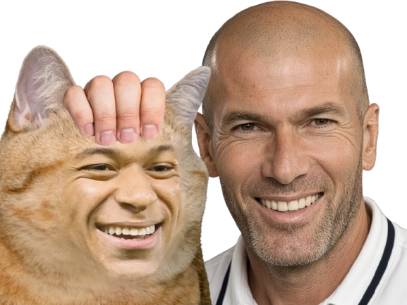 Sticker foot zidane zizou mbappe edf chatte chance par Curzio