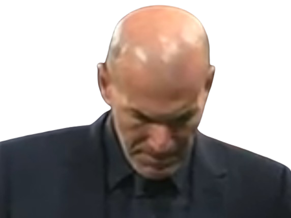 Sticker zinedine zidane deception triste regard tete baissee baisse par RedBird