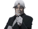 sebas tian overlord homme anime manga heteromorph dragonoid majordome commandant cheveux blancs yeux bleus
