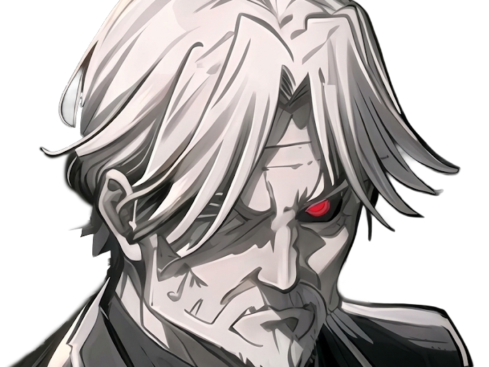 Sticker sebas tian overlord homme anime manga heteromorph dragonoid majordome commandant cheveux blancs yeux bleus par Dark-63