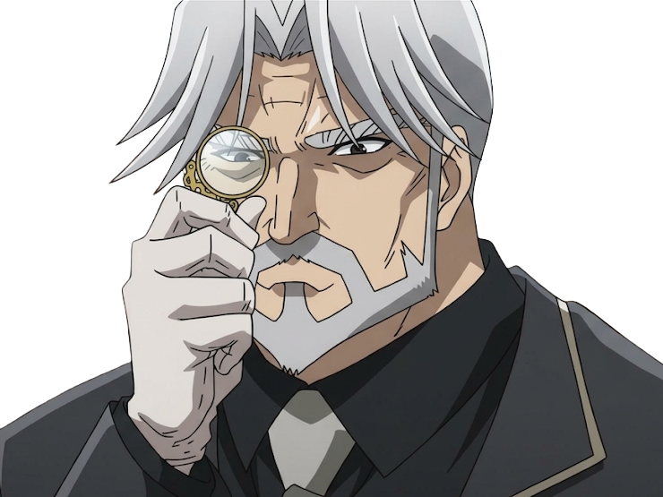 Sticker sebas tian overlord homme anime manga heteromorph dragonoid majordome commandant cheveux blancs yeux bleus par Dark-63