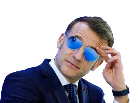 Sticker emmanuel macron president france en marche lunette gene ministre politique gauche centre extreme par realfreedom1
