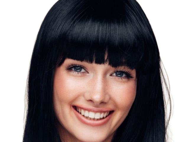 Sticker coffeeandmilk mannequin femme brune yeux bleus frange libre de droit banque image pas nom par Dark-63