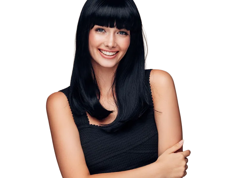 Sticker coffeeandmilk mannequin femme brune yeux bleus frange libre de droit banque image pas nom par Dark-63