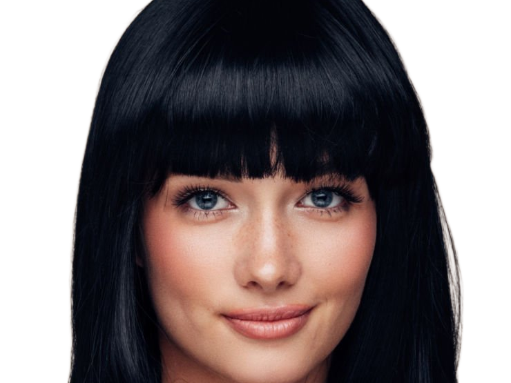 Sticker coffeeandmilk mannequin femme brune yeux bleus frange libre de droit banque image pas nom par Dark-63