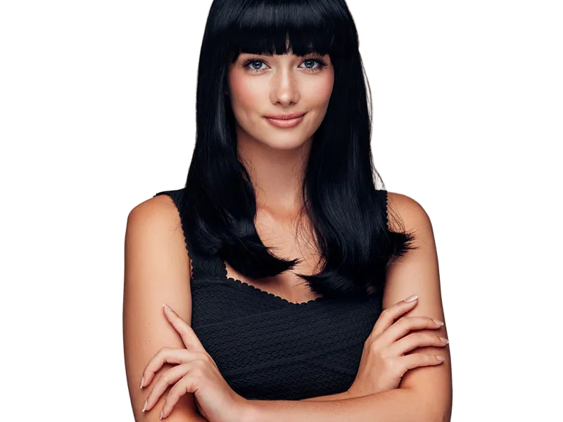 Sticker coffeeandmilk mannequin femme brune yeux bleus frange libre de droit banque image pas nom par Dark-63