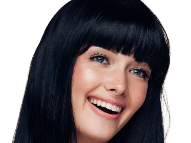 Sticker coffeeandmilk mannequin femme brune yeux bleus frange libre de droit banque image pas nom par Dark-63