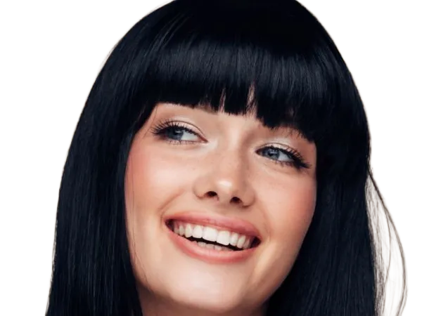 Sticker coffeeandmilk mannequin femme brune yeux bleus frange libre de droit banque image pas nom par Dark-63