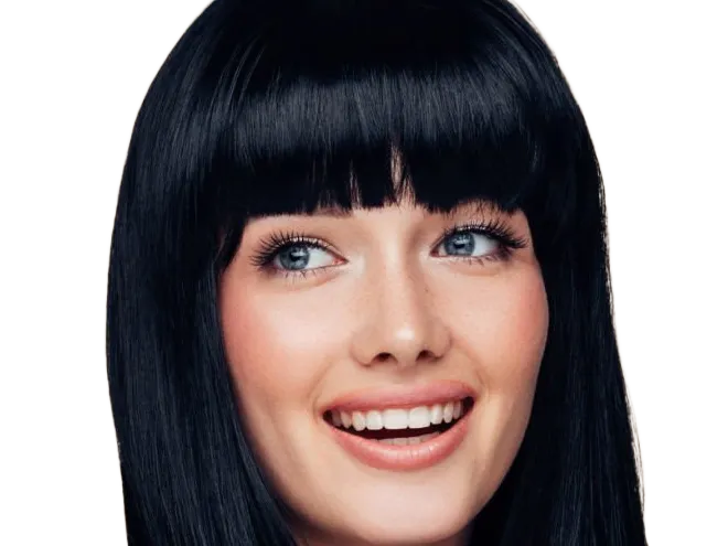 Sticker coffeeandmilk mannequin femme brune yeux bleus frange libre de droit banque image pas nom par Dark-63