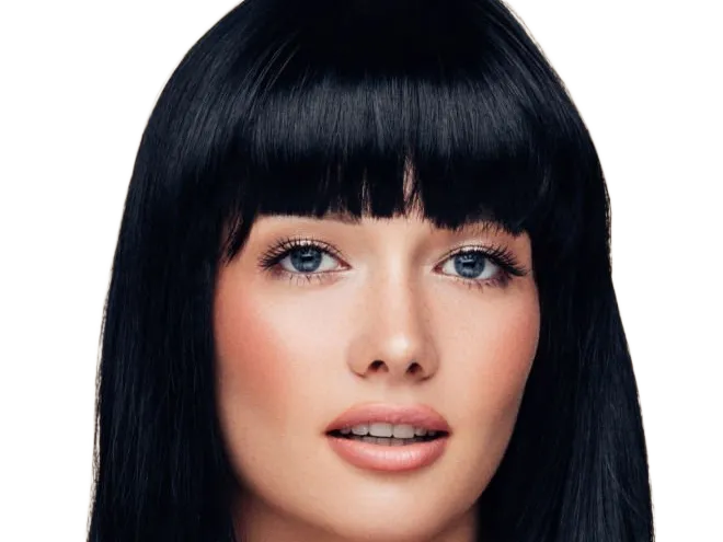 Sticker coffeeandmilk mannequin femme brune yeux bleus frange libre de droit banque image pas nom par Dark-63