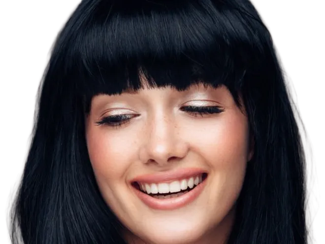 Sticker coffeeandmilk mannequin femme brune yeux bleus frange libre de droit banque image pas nom par Dark-63
