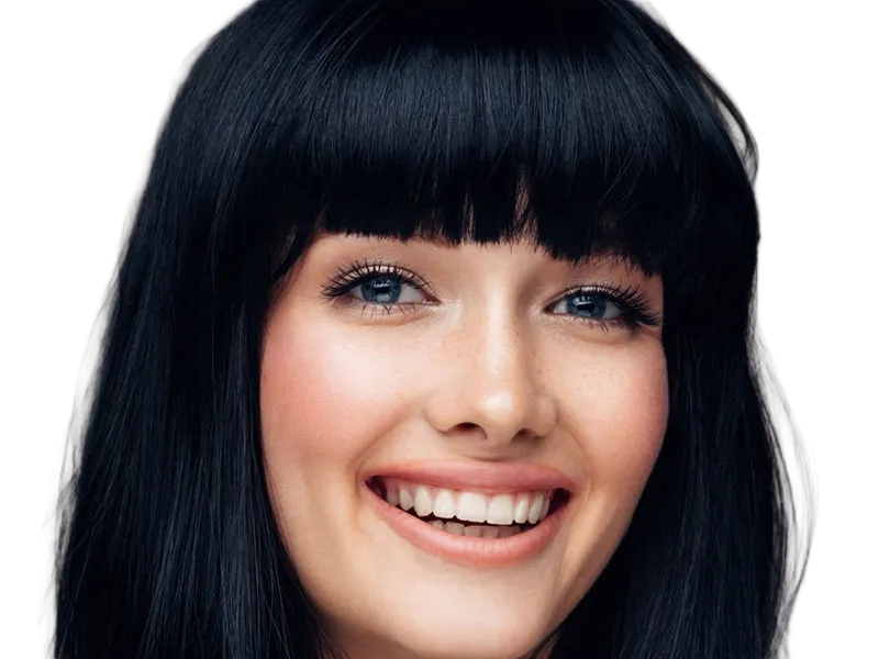 Sticker coffeeandmilk mannequin femme brune yeux bleus frange libre de droit banque image pas nom par Dark-63