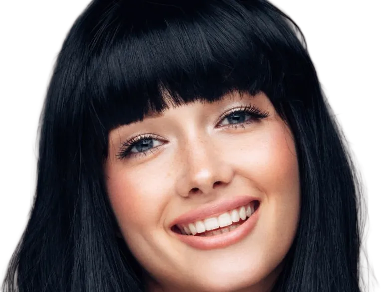 Sticker coffeeandmilk mannequin femme brune yeux bleus frange libre de droit banque image pas nom par Dark-63